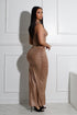 Marenna Faux Leather Ruched Maxi Dress